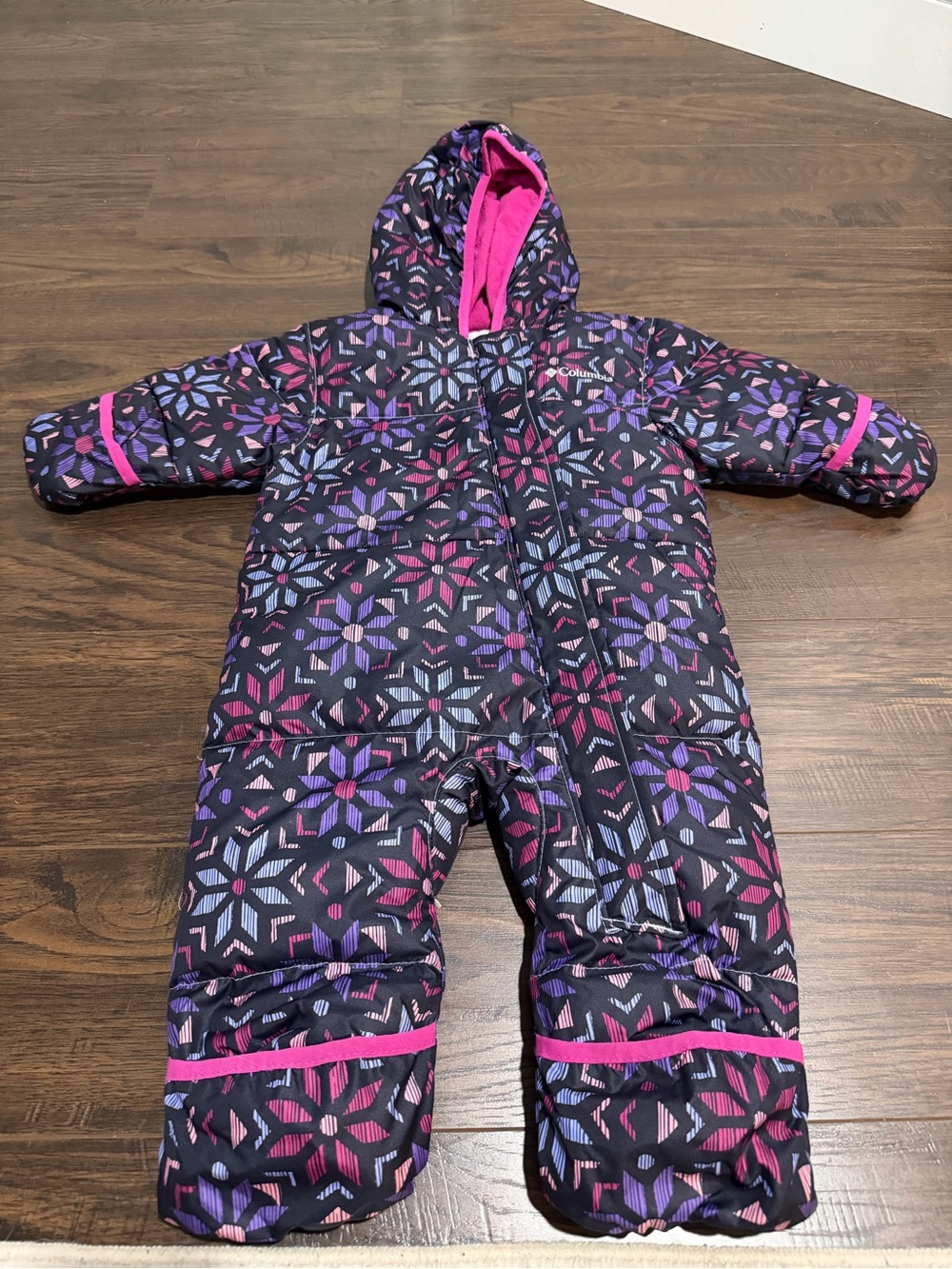 Columbia Girls Hooded Snow Bunting - Black, Purple & Pink Star Print